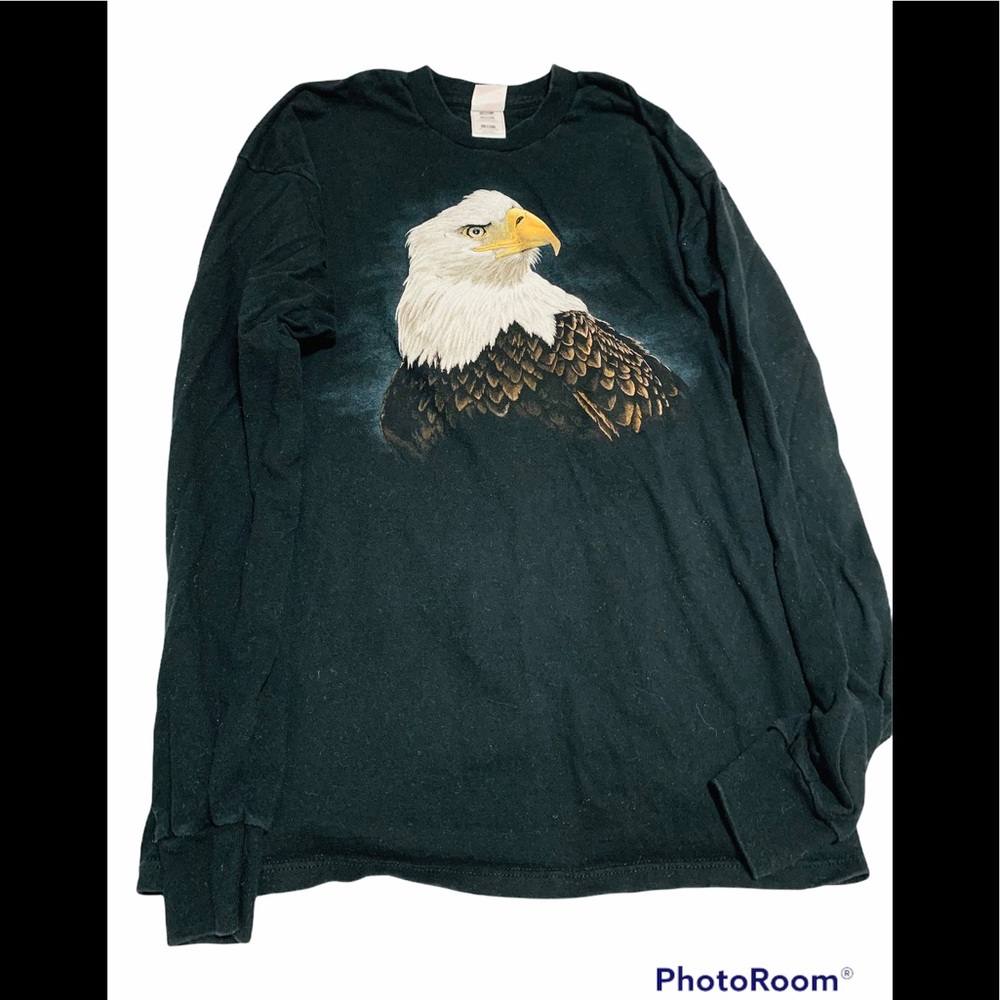 VTG Eagle Print Long Sleeve Shirt XXL